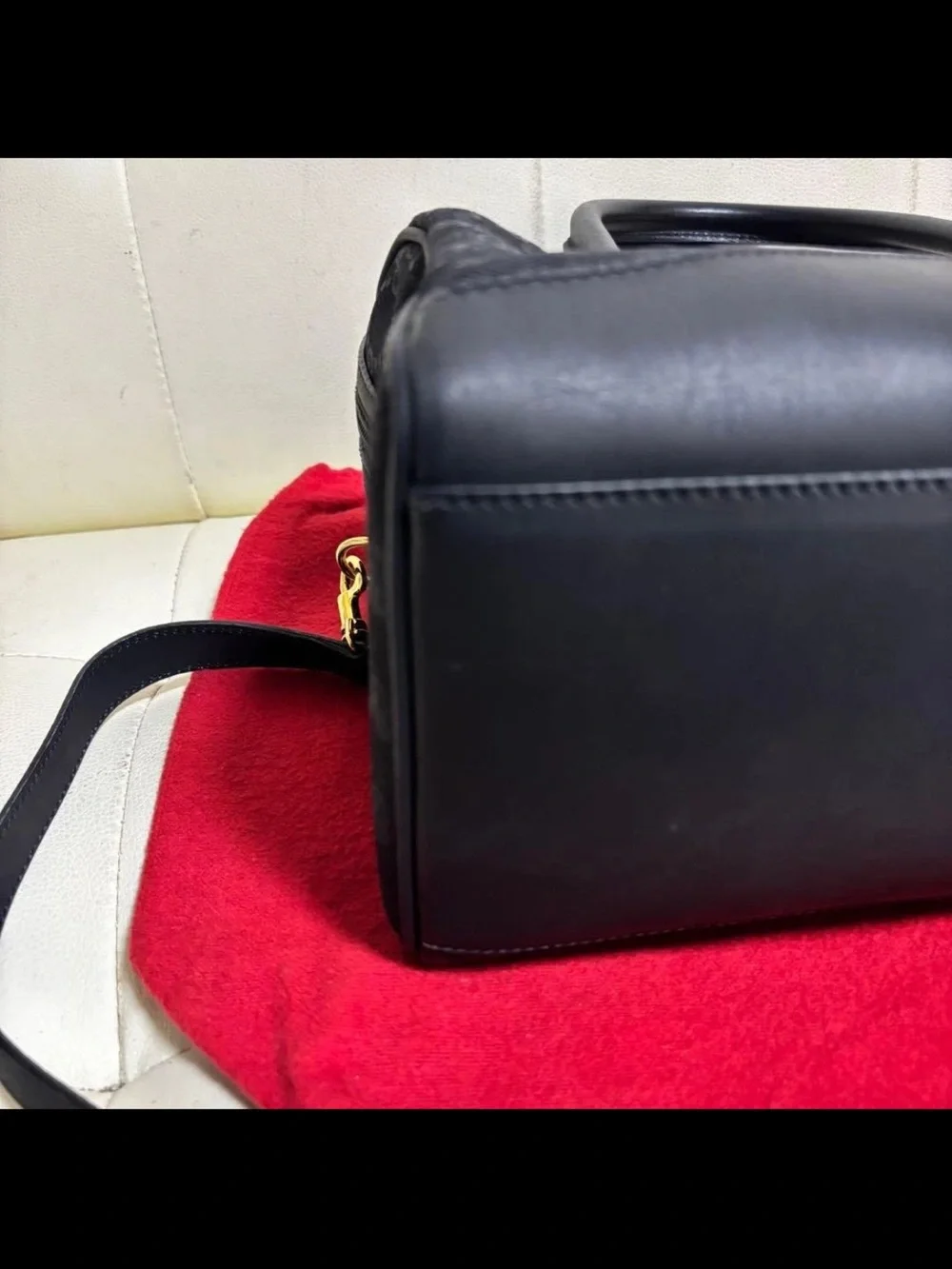 Gucci Black GG Canvas Top-Handle Shoulder Bag